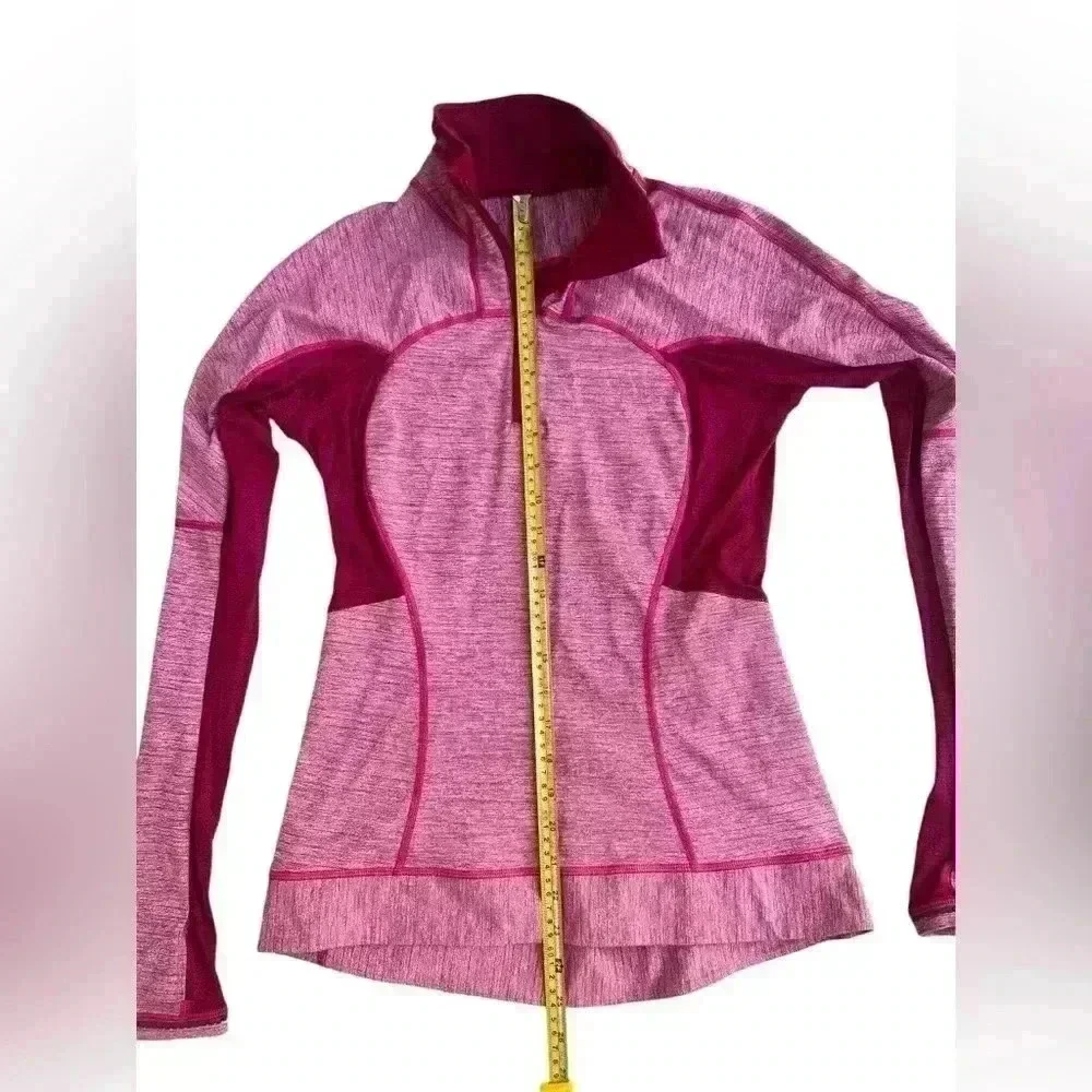 Lululemon Run For Gold 1/2 Zip Heathered Bumble Berry / Bumble Berry Size 6 - Picture 6 of 7